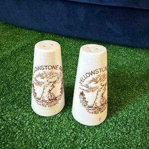 Yellowstone Old Faithful Vintage Souvenir Salt & Pepper Shakers Collectible Rare